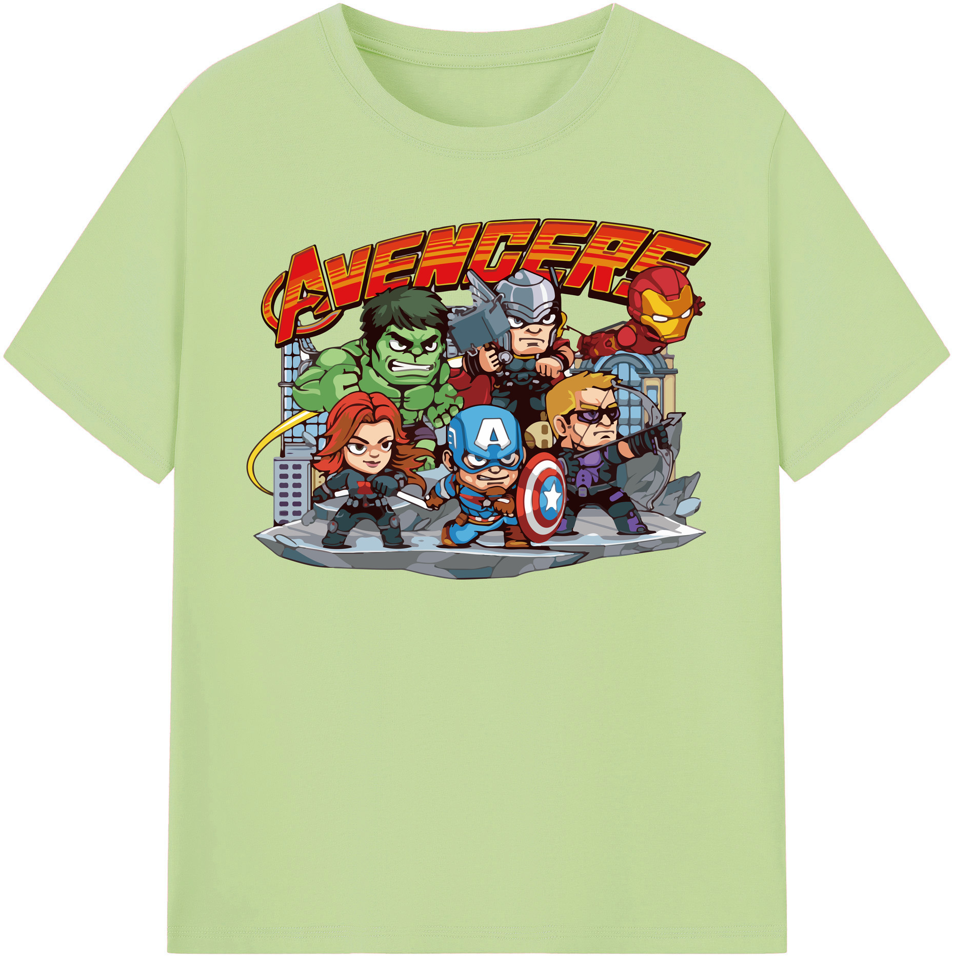 （画像用） アベンジャーズ The Avengers 綿100％半袖Tシャツ（フロントプリント）